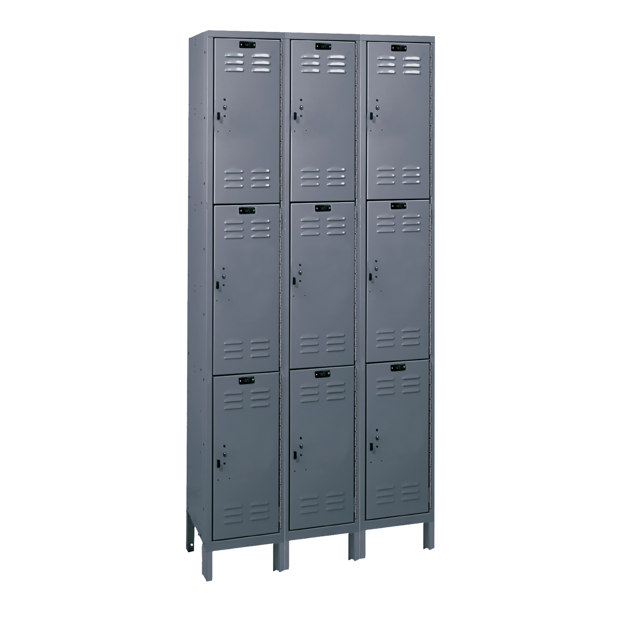 Hallowell, Triple Tier Value Max Locker, Height 78 in, Width 36 in, Color Dark Gray, Model# UH3288-3A-HG